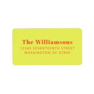 Fet Chartreuse Orange Typografi Returadress Adressetikett