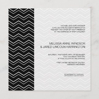Fet Chevron Black och White Modern och prisvärd Inbjudningar