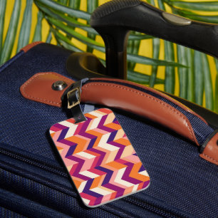 Fet Chevron i Ro Eggplant och Navy Bagagebricka