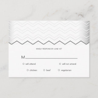 Fet Chevron Silver på White OSA Kort