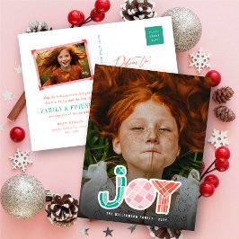 Fet chunky Geometric Joy Colorful Modern Photo Helg Vykort