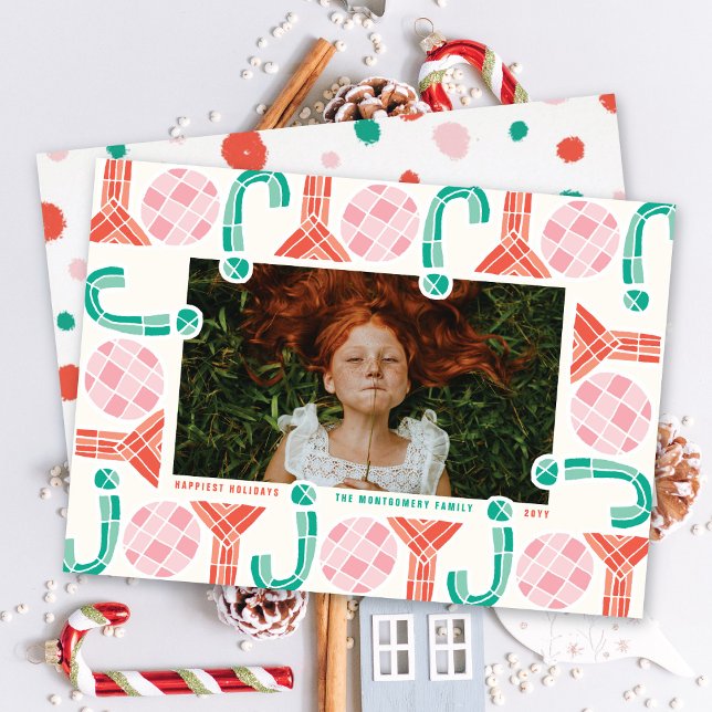 Fet chunky Geometric Joy Colorful Modern Photo Julkort (Skapare uppladdad)