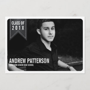 Fet Classic Banner Studenten fotomeddelande Inbjudningar