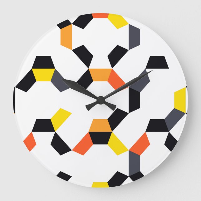 Fet, coola, trendig, unik, modern geometrisk konst stor klocka (Framsida)