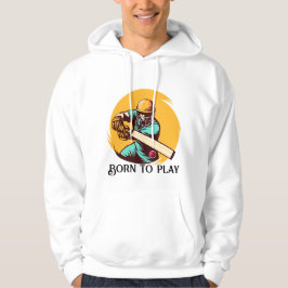 Fet Cricket Player Swinging Fladdermus - Idrottsko Hoodie