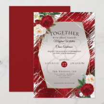 Fet Crimson Paint Stroke Red Peonies