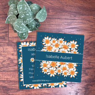Fet Daisy   Affärskort för blå Blommigt i fyrkanti Fyrkantigt Visitkort
