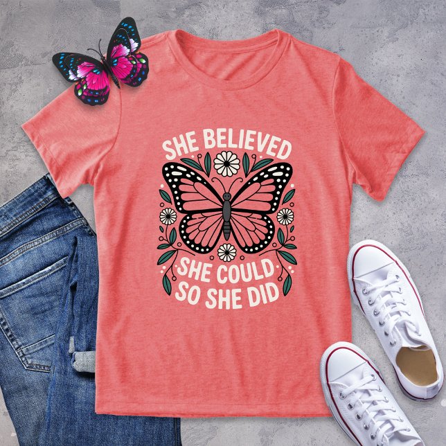 Fet Daisy Butterfly Motivation Shirt T (Skapare uppladdad)