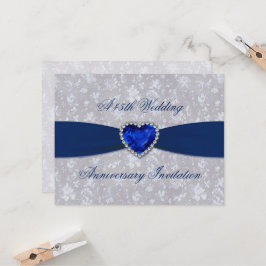 Fet Damask 45-årsjubileum 4.25x5.5 Inbjudan