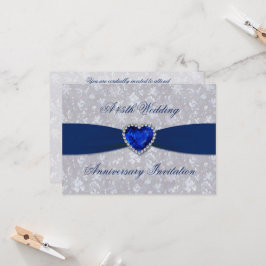 Fet Damask 45-årsjubileum 4,5x6,25 Inbjudan