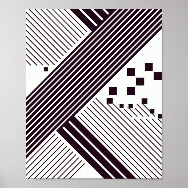 Fet diagonal Rand med geometriska kvadrater Poster (Framsidan)