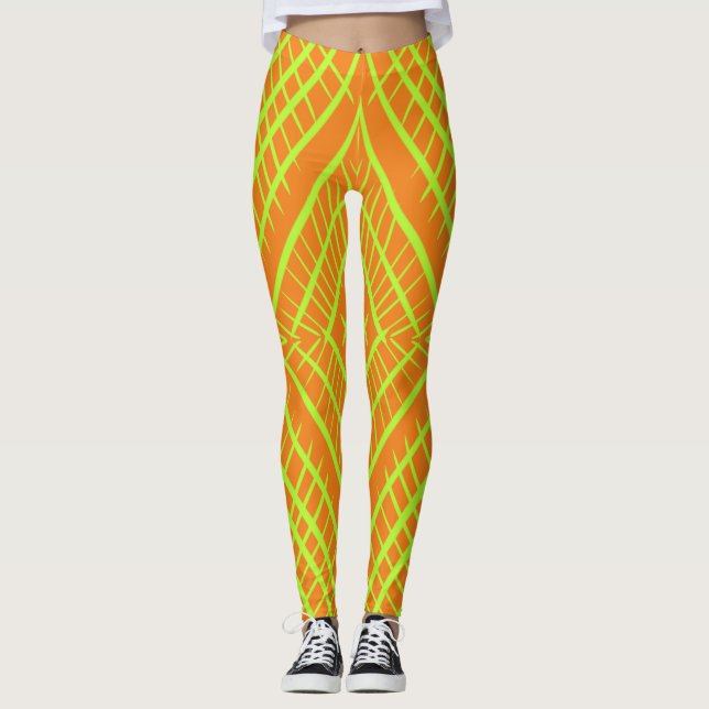 Fet diameter, Bright Grönt Rand, Orange Bk. Leggings (Framsida)