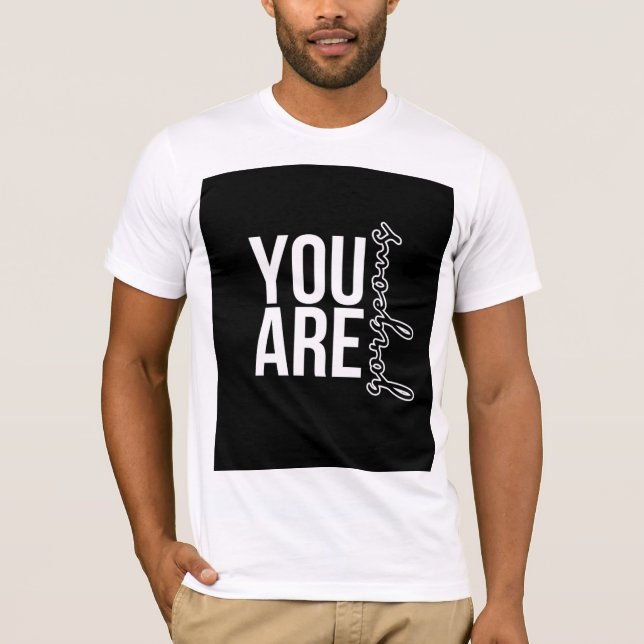 Fet Du Är Underbar Citat T-Shirt för Män (Framsida)