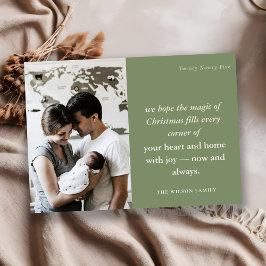 Fet Dusky-Grönt - minimalt 1 Photo Rust-jul Julkort