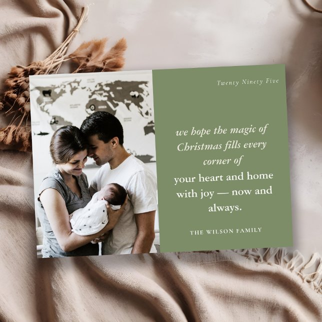 Fet Dusky-Grönt - minimalt 1 Photo Rust-jul Julkort (Skapare uppladdad)