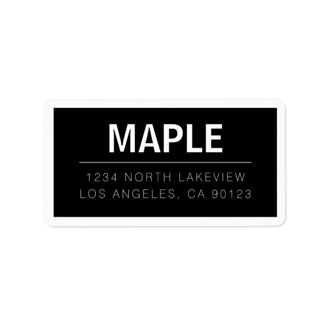 Fet efternamn eller varumärke | Text utan Gräns Adressetikett (Framsidan)