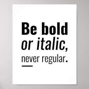 Fet eller kursiv Inspirationsoffert Poster
