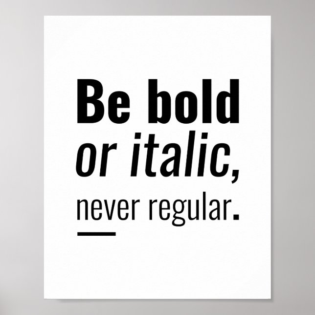 Fet eller kursiv | Inspirationsoffert Poster (Framsidan)