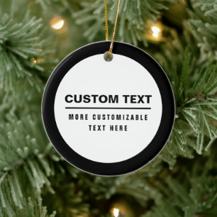 Fet enkel anpassningsbar textmall julgransprydnad keramik