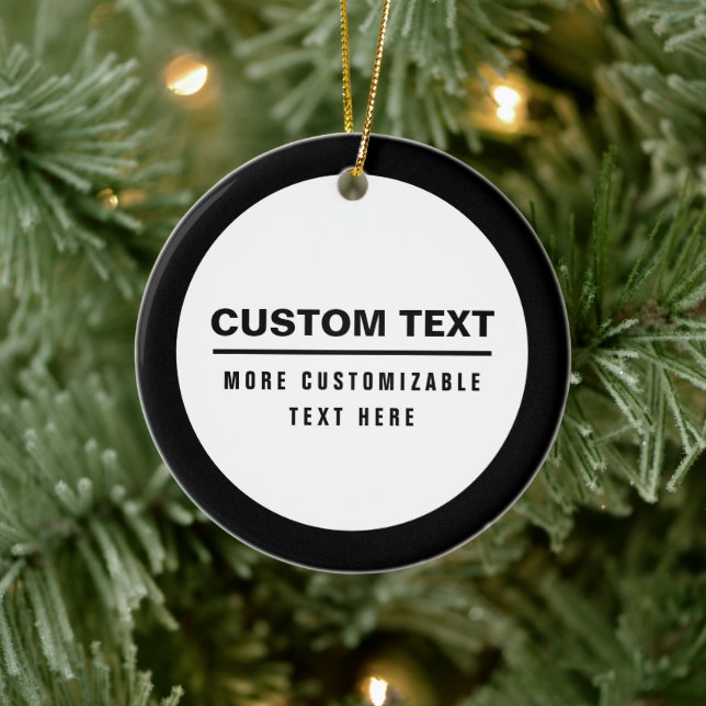 Fet enkel anpassningsbar textmall  julgransprydnad keramik (Träd)