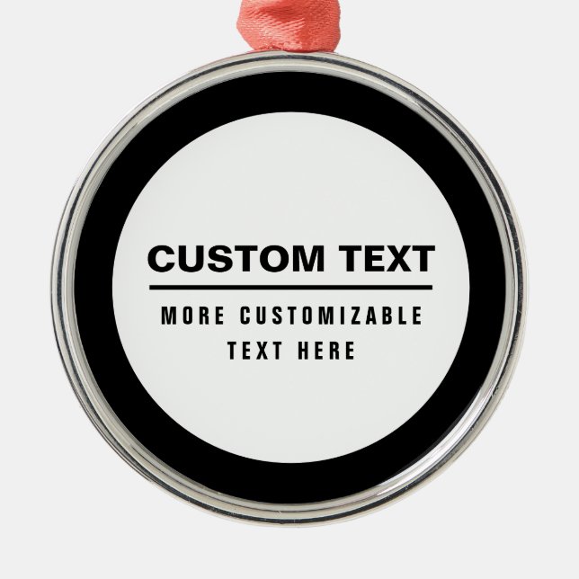 Fet enkel anpassningsbar textmall  julgransprydnad metall (Framsidan)
