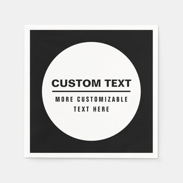 Fet enkel anpassningsbar textmall  pappersservett (Framsidan)