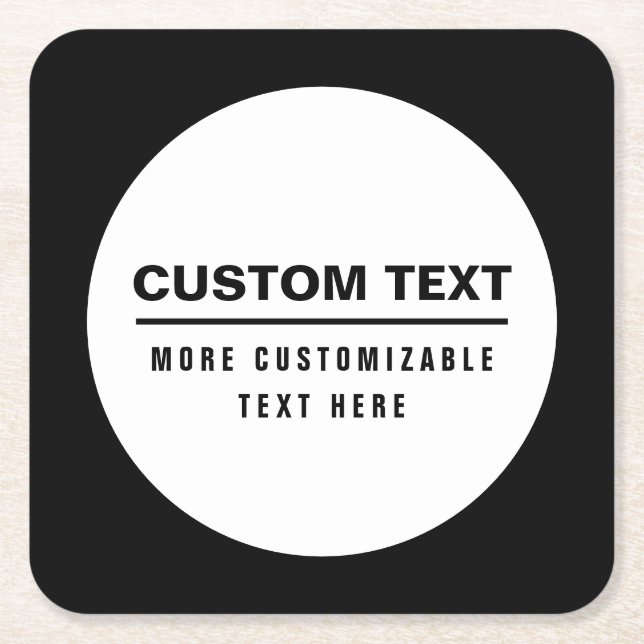 Fet enkel anpassningsbar textmall  underlägg papper kvadrat (Framsidan)
