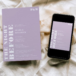 Fet, enkel lavender bröllop-repetitionsmiddag inbjudningar