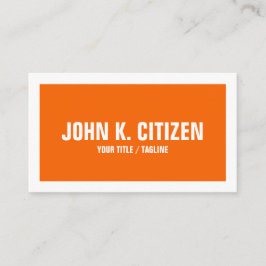 Fet enkel Orange och Vita Gräns-Affärskortet Visitkort