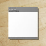 Fet, enkelt minimalt Grått Gräns från skrivbordet  Anteckningsblock<br><div class="desc">Ett modernt anteckningsblock för minimalisterna i contemporaryn. Fetstilta, minnesvärda typografiparar väl med typografiblandningen i en chic som parar klassiskt i svart och snyggt grått-nyans. Enkel förfinad. — PRODUKTUPPGIFTER: Storleka: 5, 5 x 6 tum (ungefärligt mått: 13, 97 cm x 15, 24 cm). En sida borttagen sida. Färg och Information som...</div>