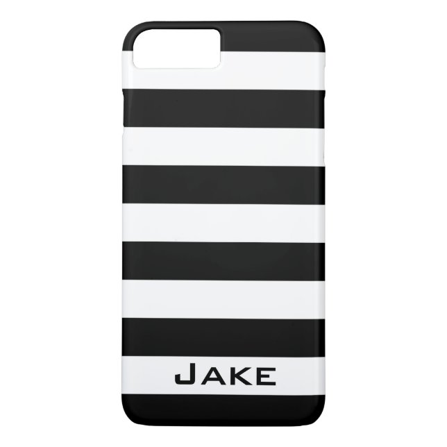 Fet, enkelt svart och vitt Rand Case-Mate iPhone Skal (Baksida)