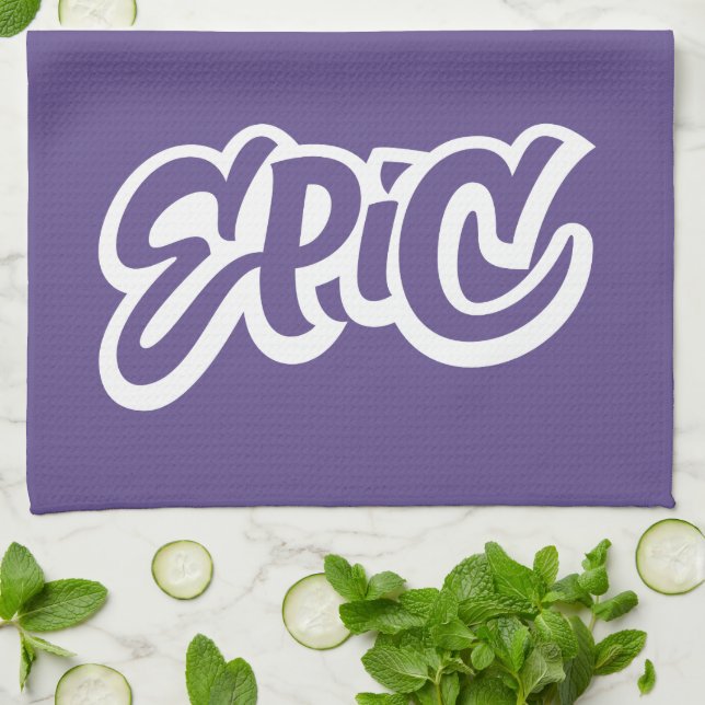 Fet EPIC Lettering Violet Lila Calligraphy Kökshandduk (Vikta)