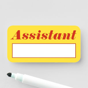 Fet, Eyecatching "Assistant" Namn bricka Namnbricka