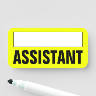 Fet, Eyecatching "ASSISTANT" Namn bricka Namnbricka