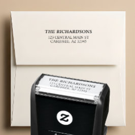 Fet familjenamn returadress självfärgande stämpel