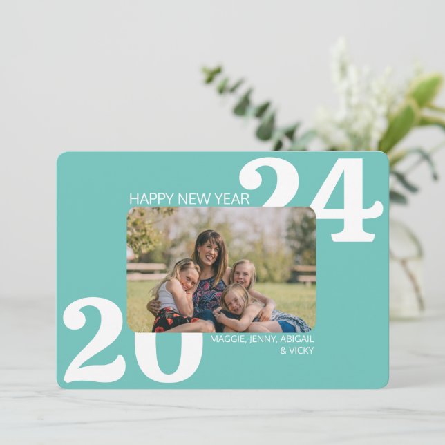 Fet Färg-foto Julkort (Stående Fram)