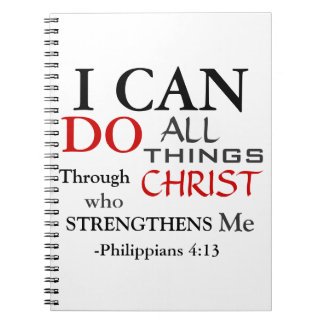 Fet Färg PHILIPPIANS 4:13 Anteckningsbok