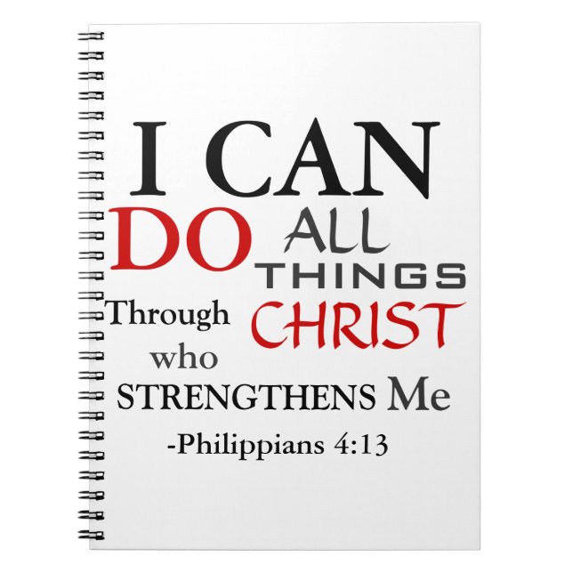 Fet Färg PHILIPPIANS 4:13 Anteckningsbok (Framsidan)