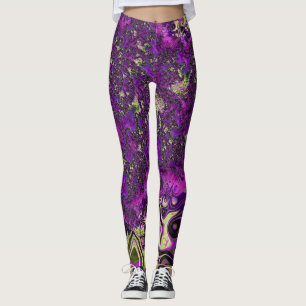 Fet färgfull trippelgroovy-Funky Fractal Art Leggings