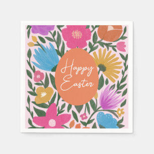 Fet färglös Blommigt Snyggt Påsk Orange Ägg Pappersservett