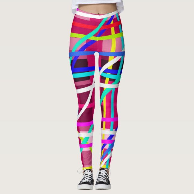 Fet, färglös, strimlad leggings (Framsida)