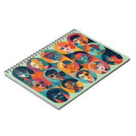 Fet, färglöst ansikte som firar individualitet anteckningsbok