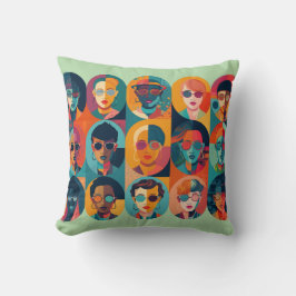 Fet, färglöst ansikte som firar individualitet kudde