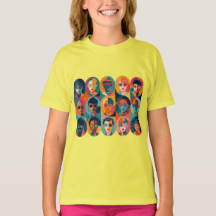 Fet, färglöst ansikte som firar individualitet t shirt