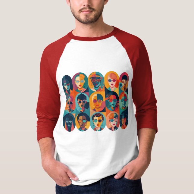 Fet, färglöst ansikte som firar individualitet t shirt (Framsida)