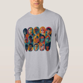 Fet, färglöst ansikte som firar individualitet t shirt