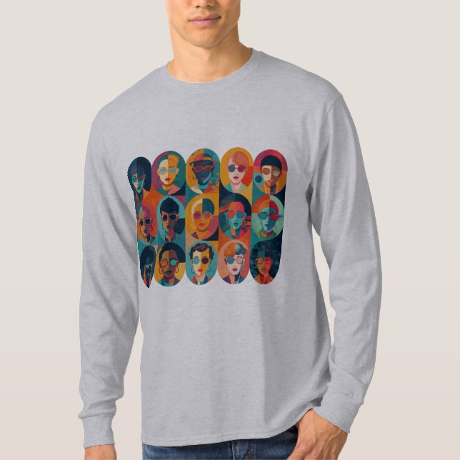 Fet, färglöst ansikte som firar individualitet t shirt (Framsida)