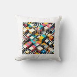 Fet färgstark 3D-geometrisk Abstrakt Kudde