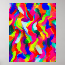 Fet färgstark Abstrakt Vattenfärgmålarfärg Poster