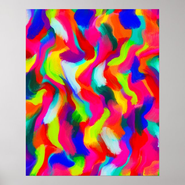 Fet färgstark Abstrakt Vattenfärgmålarfärg Poster (Framsidan)